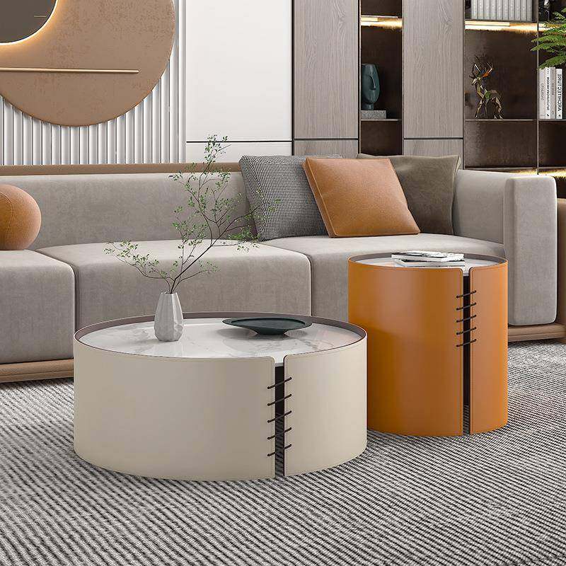 轻奢马鞍皮岩板茶几简约现代小户型创意北欧风组合极简圆形茶几桌,鲜花速递/花卉仿真/绿植园艺,割草机/草坪机,淘宝优惠券,粉丝福利购,淘宝优惠卷