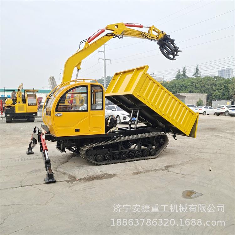 园林装卸旋转抓木机 8吨自卸履带随车抓木机 快换接头抓挖一体机