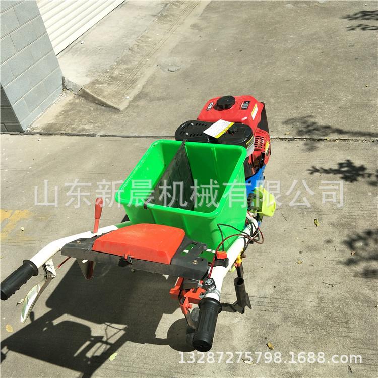 独轮汽油施肥机 汽油手推式大豆播种机三行播种施肥机
