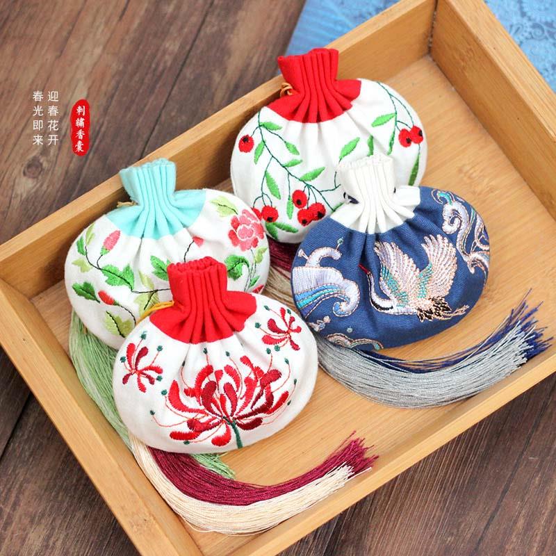 彼岸花刺绣香囊空袋香包福袋荷包手工古风随身汉服腰佩平安端午