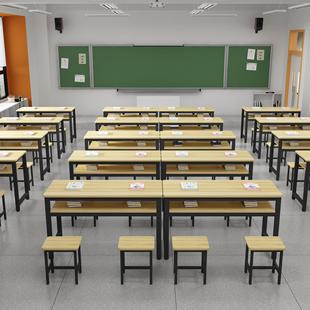 学校课桌椅培训班学习桌补习班圆角书桌椅中小学生家用写字桌实木