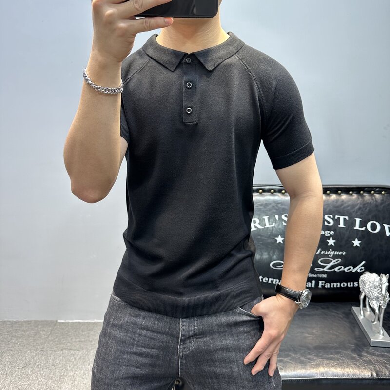LUUD 秋冬纯色圆领毛衣男士厚款修身百搭针织衫韩版套头打底线衣