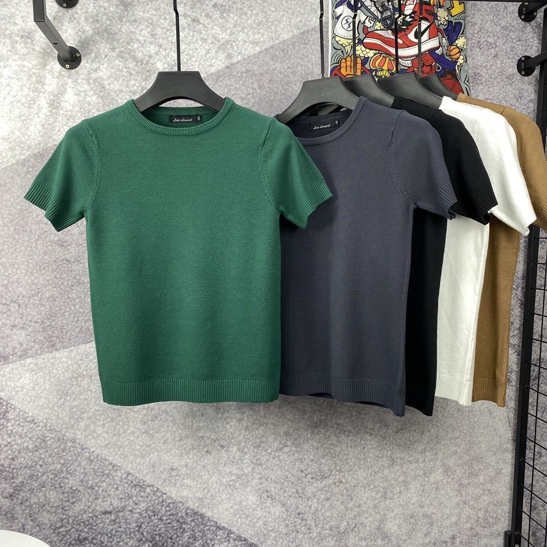 男士纯色毛衣2021新品秋冬百搭修身打底衫加厚圆领潮男短袖针织衫