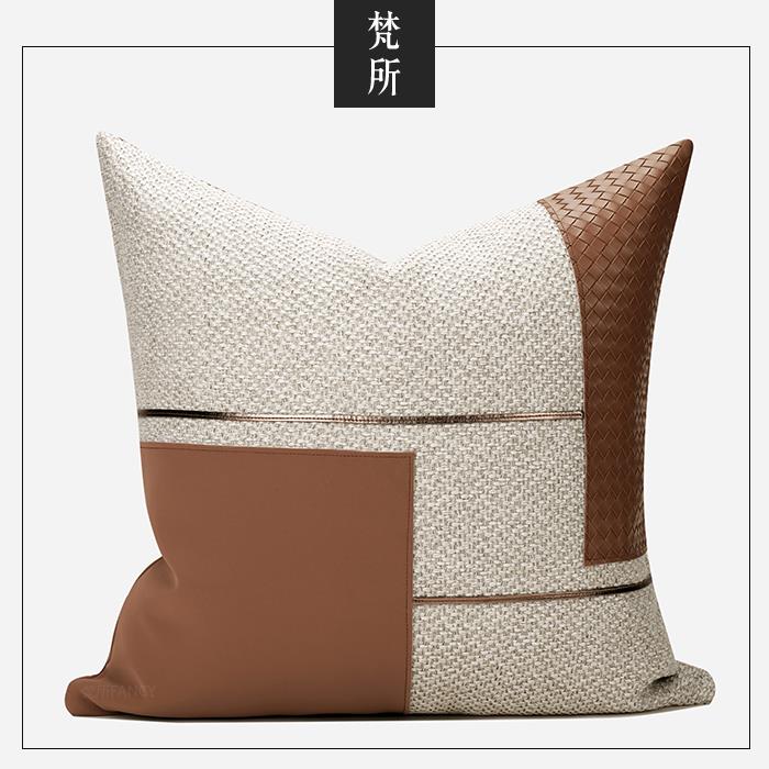 GZ6MFANCY轻奢简约现代样板房客厅沙发设计师靠垫米橘色装饰