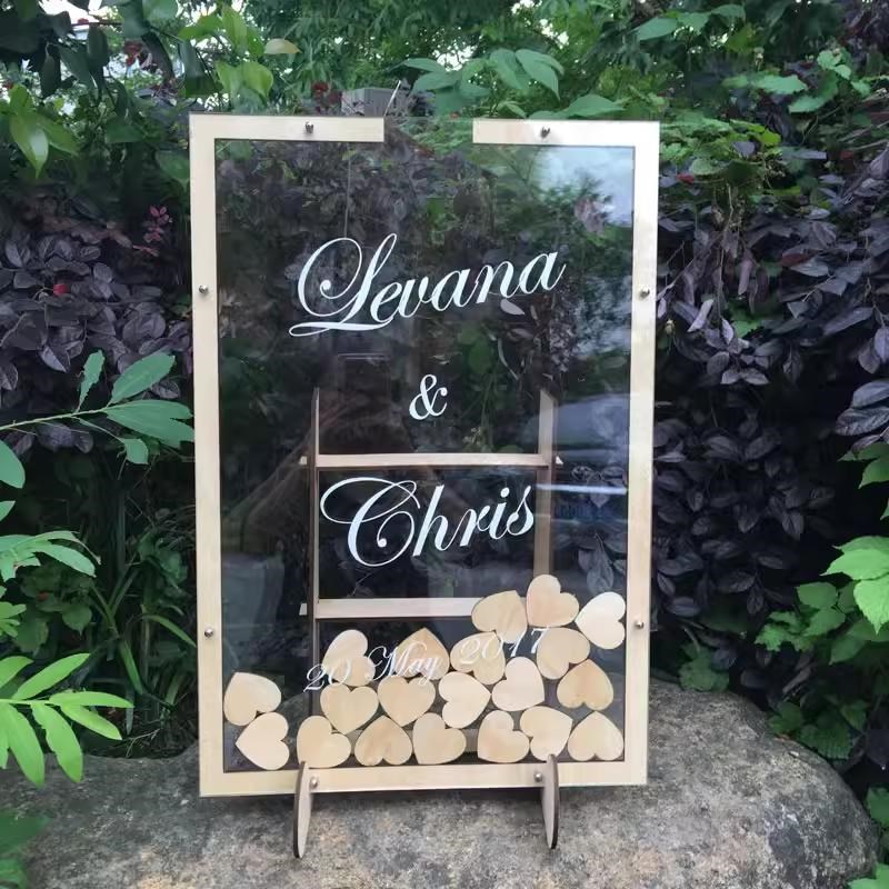 复古欧式结婚婚礼庆爱心签名签到框签名册创意宾客留言簿摆件互动