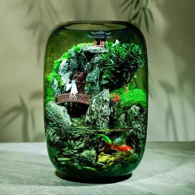 苔藓微景观生态瓶桌面创意小摆件办公室盆栽造景植物玻璃瓶养鱼缸