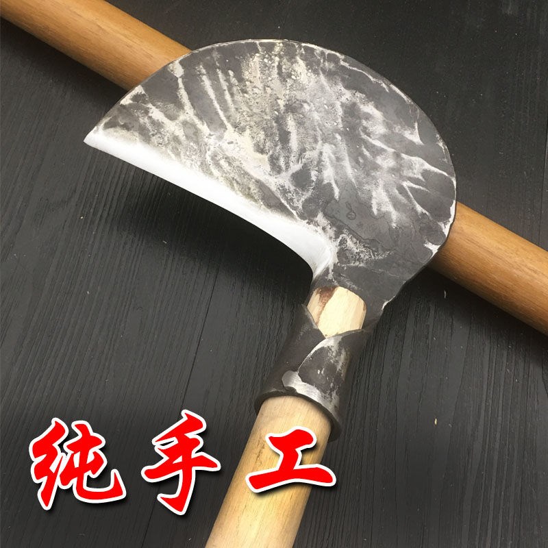 纯手工锻打镰刀弹簧钢砍柴刀农用除草工具砍割两用加厚砍玉米秸秆