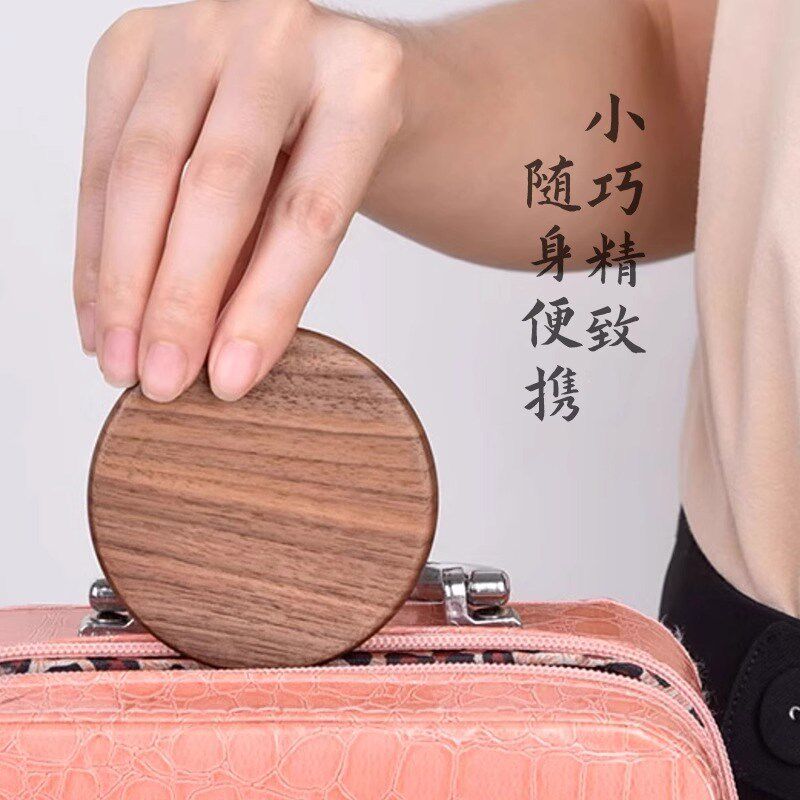 实木小镜子随身可携式带学生迷你覆古创意DIY定制礼物女手持化妆