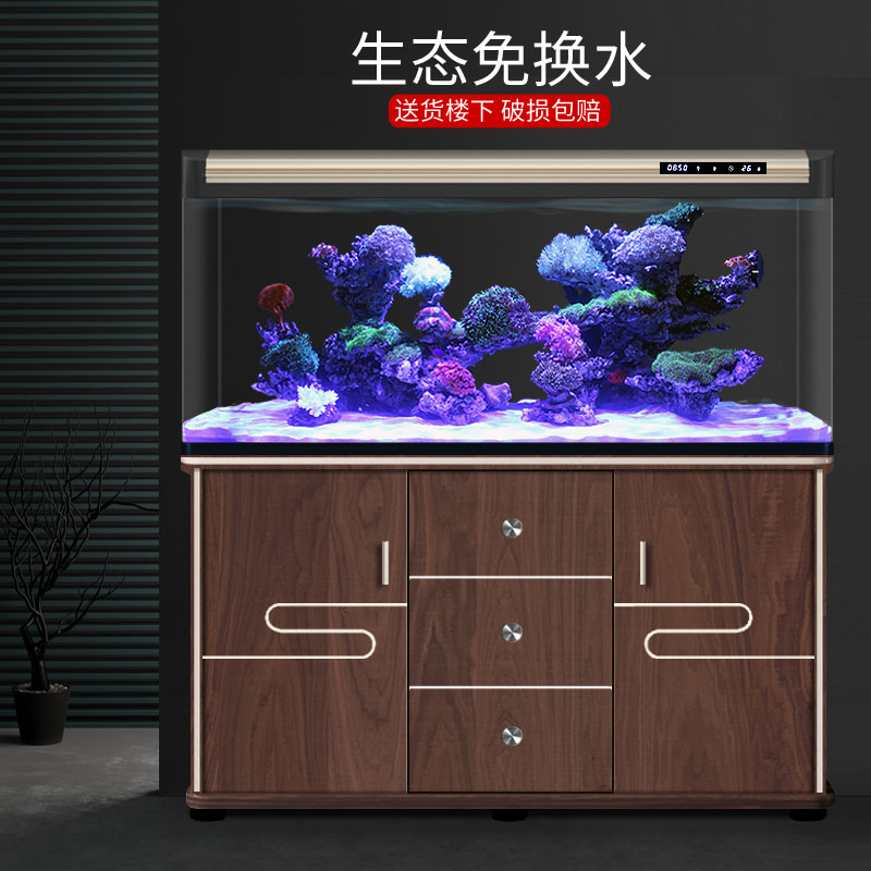 小型客厅鱼缸大中型生态免换水创意家用养鱼水族箱超白玻璃金鱼缸