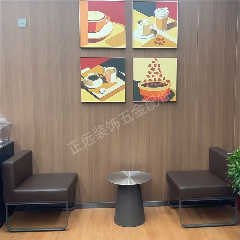 库迪咖啡餐饮奶茶店不锈钢圆桌沙发工业风吧凳高脚凳桌椅长条凳椅