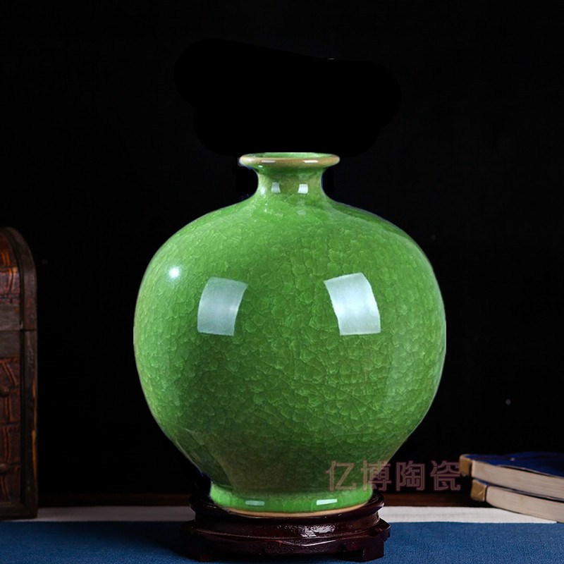 景德镇陶瓷器仿古冰片裂纹釉花瓶插花创意客厅家居装饰工艺品摆件