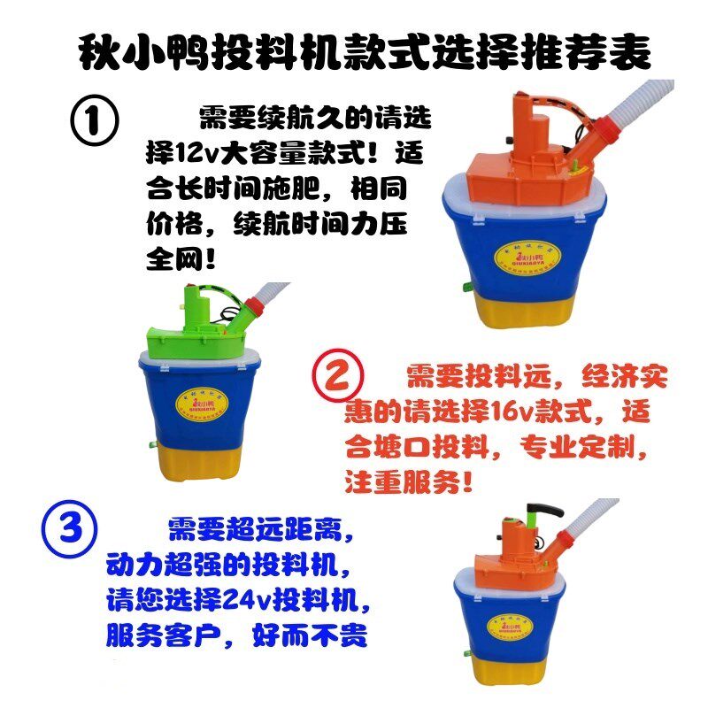 小龙虾投料机大功率鱼塘喂食器24v电动背负式撒料施肥机播种机械
