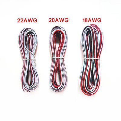 22/20/18AWG 0.3/0.5/0.75平方三芯线3P彩排线幻彩LED灯条电源线