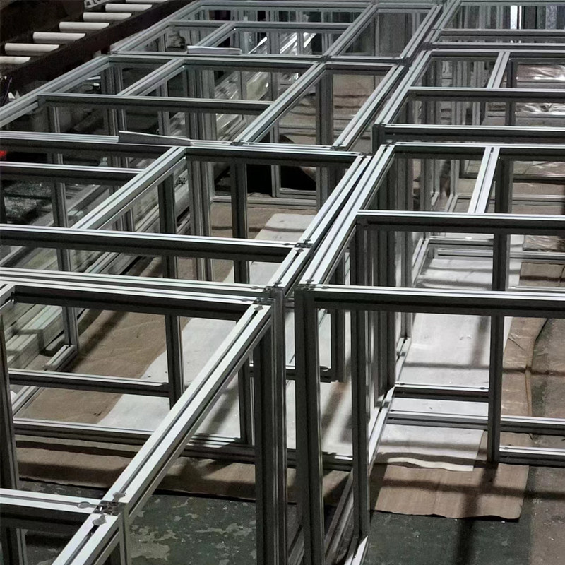 定制工业铝挤型材料铝合金框架架车间流水线工作台设备防护机罩上