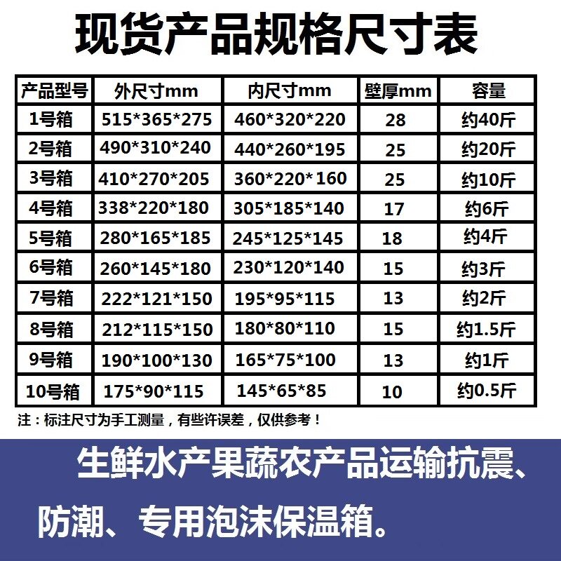 泡沫箱纸箱套装邮政保温生鲜水果包装盒快递专用盒泡沫保鲜冷藏箱