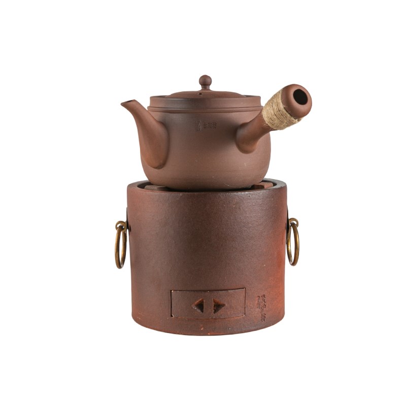 古炭坊炭炉侧把煮茶壶烧水陶壶电陶炉家用茶炉风炉围炉炭火煮茶炉