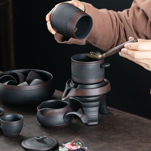 紫陶侧把公道杯跳刀工艺防烫分茶杯陶瓷茶具家用匀杯茶海公平杯
