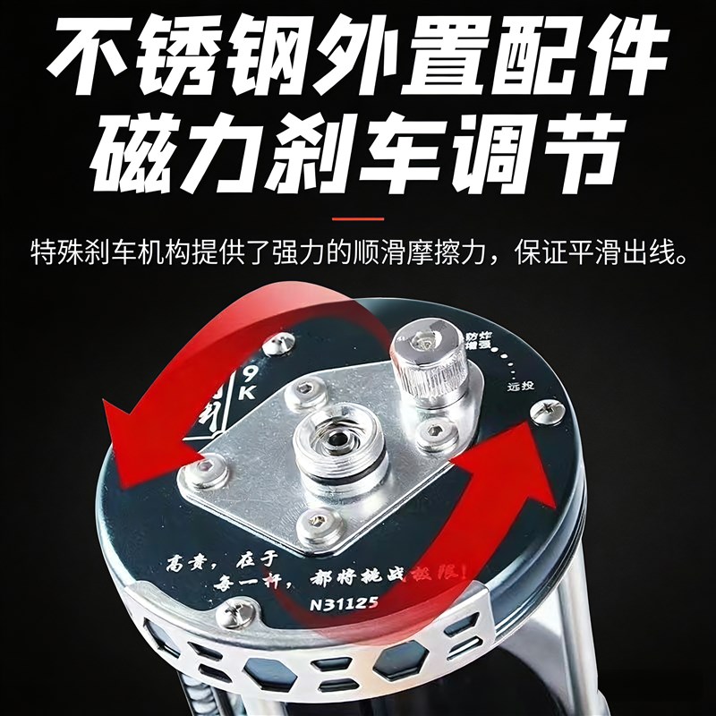 凡纳远攻新款磁力刹车刺渊渔轮鼓轮8000-13000可视渔轮防炸线正品