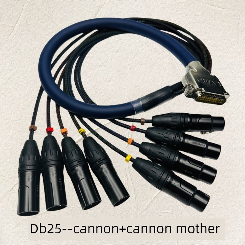 定制DB25辫子线8通道卡农音频TRS信号平衡线录音声卡模拟数字AES