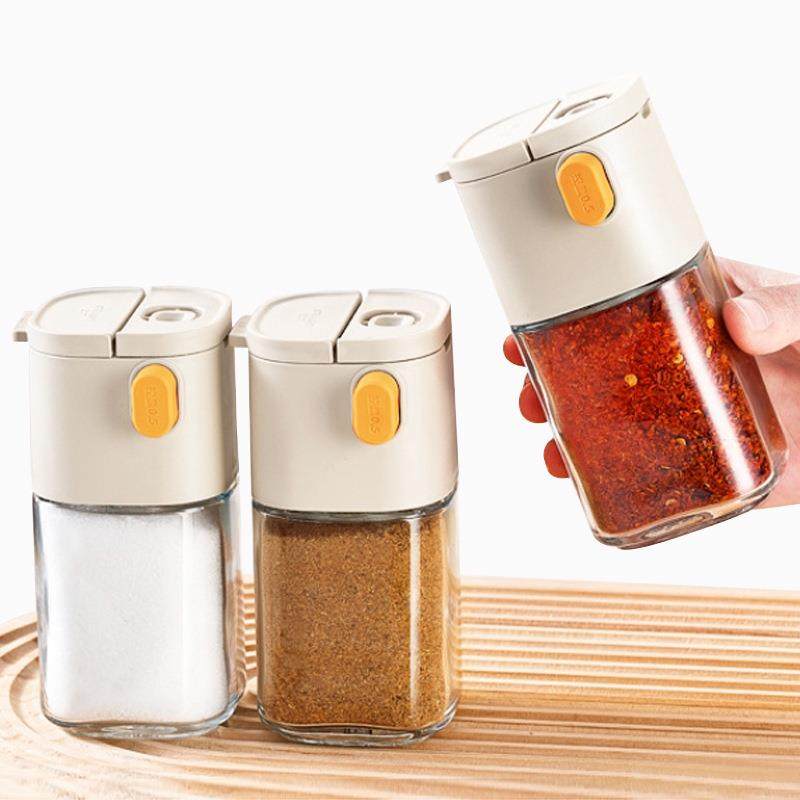 两用玻璃定量调味罐厨房家用控盐瓶密封防潮调料盒撒盐罐佐料瓶罐