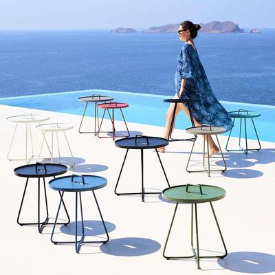 沃登户外  铝合茶几简约北欧桌 北欧创意室外洽谈小茶几全铝合