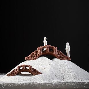 微景观盆景沙盘装饰摆件陶瓷复古小桥流水石拱桥盆栽鱼缸造景配件