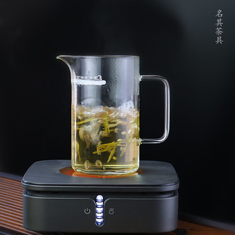 高硼硅玻璃半月牙公道杯茶滤一体大号过滤茶杯分茶器加厚耐热茶海