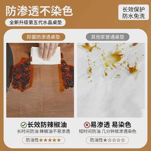 新中式正方形桌布PVC软玻璃透明防水防油免洗八仙桌桌垫茶几台布