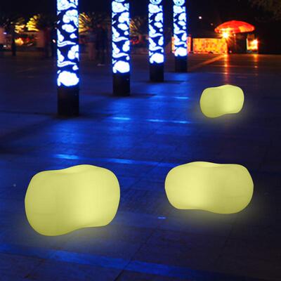 LD户外发石头凳子装灯露饰营草坪网2红打卡摆件景光E观庭院落地灯