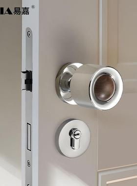 北美胡桃木卧室门锁型房间实木门72F037把音圆形室内房手门球静磁