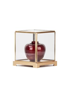 样创意PST新中式现代透明罩红色抽象安果摆平件别墅板间子售楼处