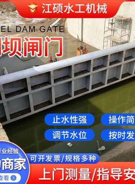 家液压驱动厂翻板闸门泵利站拦水53728水合页坝景观坝底轴驱动钢