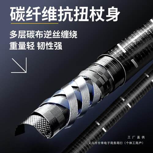 探险家碳纤登杖山手杖专业爬山户外拐碳素伸仗缩防维滑棍F9768M9M