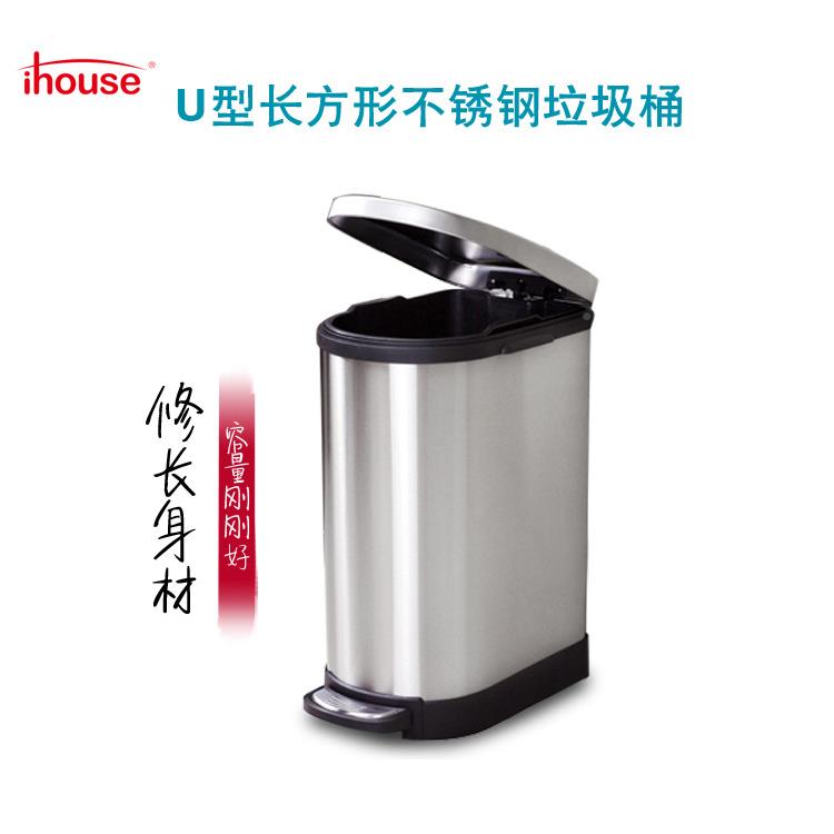iho960157Buse0升U不锈钢垃型圾桶家用4商用大踏号缓降脚式现货