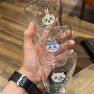 高硼硅玻璃杯牛奶咖啡杯 又又海 可爱卡通吉伊卡哇 葫芦玻璃杯