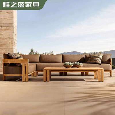 酒店户外柚木沙发别户外院沙发JLW木跨境户外柚木沙实墅发茶几组