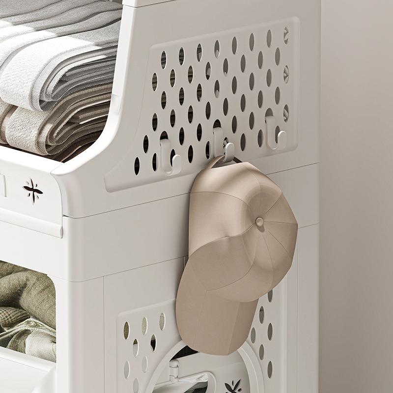 多功架脏能置物篮衣服衣架衣多层带轮塑料大容量收纳篮卧室810浴