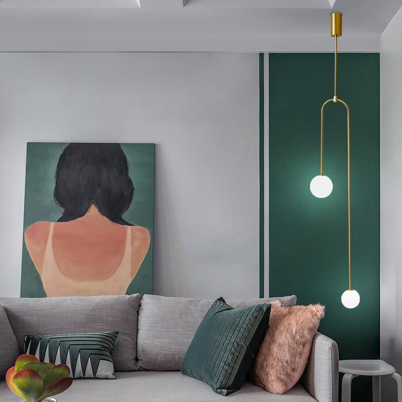 现吊代简约DJJ-D288展厅背景双头创意个性台灯餐吧厅服装店铁灯艺