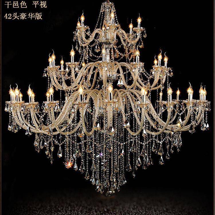 复式楼吊水晶大吊灯式客厅灯蜡烛ZB556480灯欧具婚酒店庆别墅大气