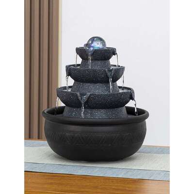 八方来财风面水轮流风水喷泉摆件循环水办公桌CYD装水饰客厅桌招