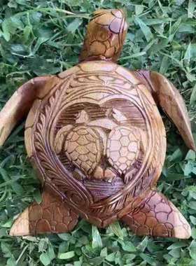 夏件威夷海龟质工艺品AL659595摆仿真海洋动物摆花园庭装饰木工件