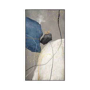 石xw时运高运玄关装饰现代竖版大气过道画走廊挂画来新中式艺术转