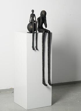 迎人物雕塑抽象铁艺摆件店42393酒售宾楼处软玄装搭配客厅关装置