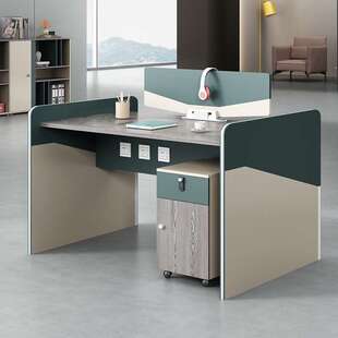 创意计工作桌师职设员电脑桌子办公室公桌椅组合2/4/6人GVF位办卡