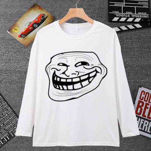 trollface巨魔脸表情包长袖t恤男女coolface恶搞邪恶微笑学生上衣