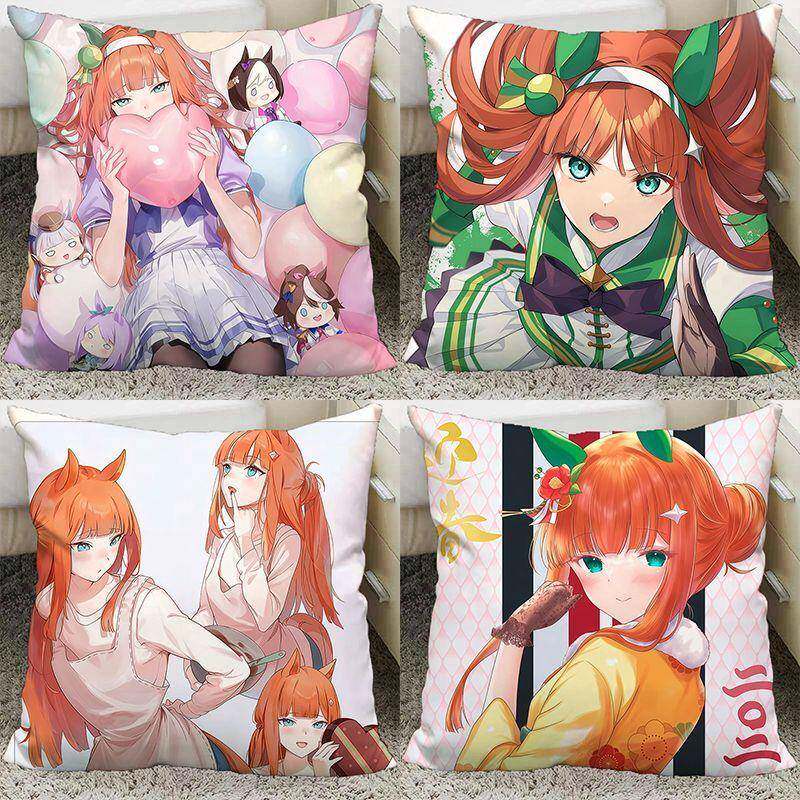 赛马娘无声铃鹿动漫周边二次元同人抱枕头可双面来图靠枕靠垫