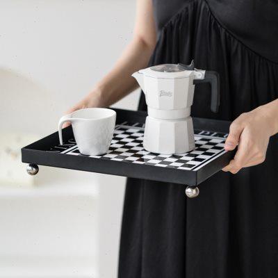 Nordic Sense北欧简约高级棋盘格托盘家用客厅茶几香薰收纳置物盘