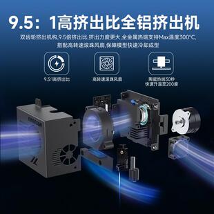 启庞KLP1高速3D打印机自动调平线轨高精度家用桌面级FDM3d打印机