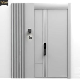 一门一景入户门子母门防盗门2025新款白别墅大门进户门精雕铸铝门