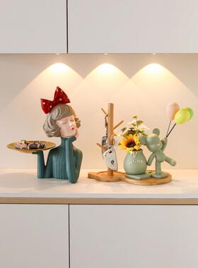 入户玄关放钥匙收纳托盘摆件进门口鞋柜客厅家居电视柜装饰品乔迁